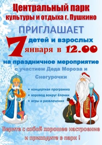 Праздничное новогоднее мероприятие в парке